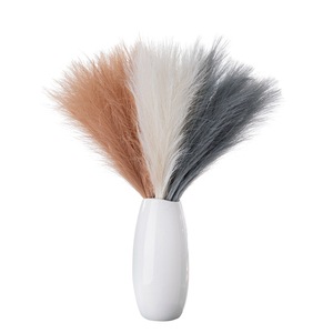 Mini ramo de Pampas artificiales blancas, hierba Artificial para decoración de boda, venta al por mayor - Product Image 5