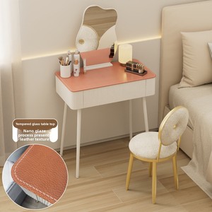 Internet người nổi tiếng ánh sáng sang trọng kính da Countertop bàn trang điểm đơn giản căn hộ nhỏ phòng ngủ với Gương trang điểm bảng - Product Image 4
