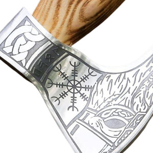 Cuchillo para Pizza Vikingo de Alta Calidad con Cabeza de Acero y Mango de Madera de Rosa, Personalizado al por Mayor con Precio Competitivo y Acero Inoxidable - Product Image 3