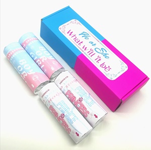 Lanciatore di Coriandoli Biodegradabile e Ignifugo per Rivelazione del Sesso del Bambino, Blu e Rosa, per Feste - Product Image 2