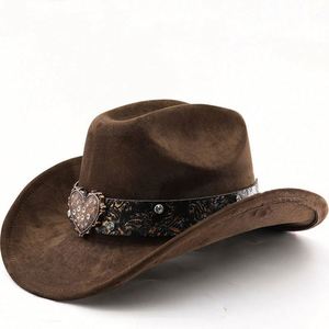 Chapeau de cowboy occidental tendance en daim végétalien avec large ceinture thermique – Collection Automne Hiver 2025 - Product Image 5