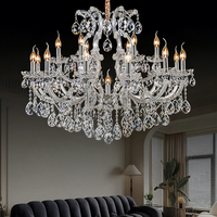 Lustre de Mariage et d'Événements, Style Marie-Thérèse, pour Villa et Salon, Finition Chromée, Luxe, à Bougies, en Cristal K9, pour Projet de Banquet
