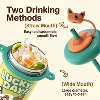 Gourde isotherme esthétique en acier inoxydable 304 de 500 ml pour enfants, sans BPA, anti-fuite, avec paille intégrée, idéale pour l'école