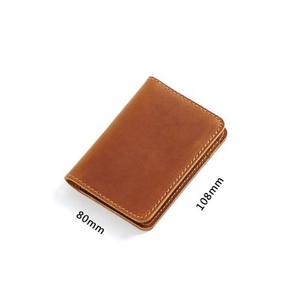 Custom Men's Crazy Horse Leather Hand Sewing Leather ID Card Holder Driver License Cover Wallet - Product Image 2