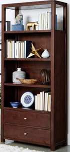Librería Moderna de Madera Maciza DU'S, Dos Cajones + 4 Estantes con Gran Capacidad de Almacenamiento. Diseño Clásico y Discreto. - Product Image 3