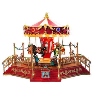 मेलोडी हॉट बिक्री बड़े आकार के नोएल के नेतृत्व में चमकदार रोज़ी कार्उसेल ने संगीत बॉक्स प्लास्टिक के साथ क्रिसमस की सजावट - Product Image 3