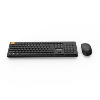 Nouveauté : Ensemble clavier et souris sans fil ergonomique 2,4 GHz, étanche, ultra-fin, pour jeux en arabe et en espagnol, noir