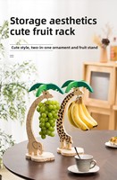 Massief houten giraffe fruitopbergrek creatief dierenbanaanhouder bureau keuken palmboom displayrek huisdecoratie