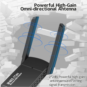 USB 2.0 1300Mbps không dây Dongle Adapter bên ngoài <span class=keywords><strong>Receiver</strong></span> <span class=keywords><strong>wifi</strong></span> cho máy tính để bàn và máy tính xách tay sản phẩm trong kho - Product Image 2