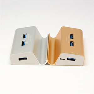 Hub USB 3.0 tipo C de aleación de aluminio, 4 puertos con lector de tarjetas SD para soporte de teléfono móvil Nintendo Switch - Product Image 2