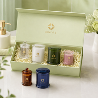 Pot à bougie en verre transparent avec couvercle en verre, plusieurs tailles, récipient à bougie vide, logo personnalisé pour l'aromathérapie