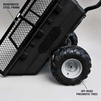 Remorque de transport ATV de 1500 lb pour la foresterie, remorque à bois revêtue de peinture en poudre, à attacher derrière un quad