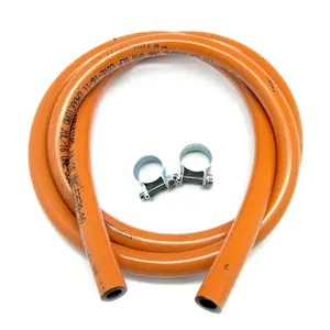 iso 9001 bs 3212 certification orange color fiber braided smooth surface gas lpg rubber hose 30 ft 50 ft