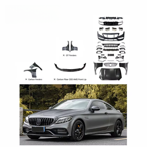 2015-2021 Mercedes W205 Classe C Kit de carrosserie automatique coupé mise à niveau C63 AMG pare-chocs avant arrière lèvre Grille Spoiler capot garde-boue tout nouveau - Product Image 2