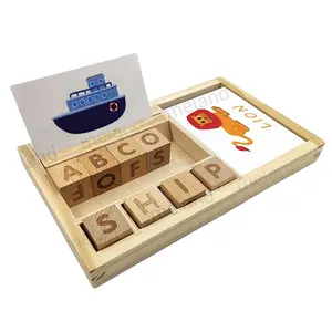 Benutzer definierte frühe pädagogische Holz puzzle Verkauf Wortspiel 26 Englisch Buchstaben Lernen Wort Puzzle für Kinder