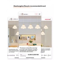 Lustre LED suspendu en fer à trois têtes, design nordique créatif, nouveau modèle 2025, style crème, télécommande, forme fleur