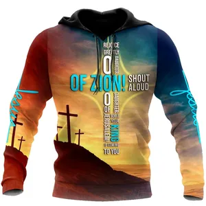 Fitspi gros dieu chrétien jésus hommes sweat à capuche surdimensionné impression 3d Harajuku mode sweat à capuche pull décontracté hauts - Product Image 5
