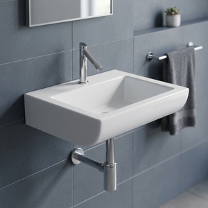 Modern Ceramic Wall Hung Wash Basin Single Hole Bathroom Hand Wash Sink for Hospital Mall Villa Projects Wholesale - Product Image 5