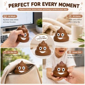 Funny Poop Stress Ball <b>Squishy</b> Toy Custom Logo Color Slow Rising PU Foam Squeeze Toy for Kids Adults Promotional Gifts - Product Image 2