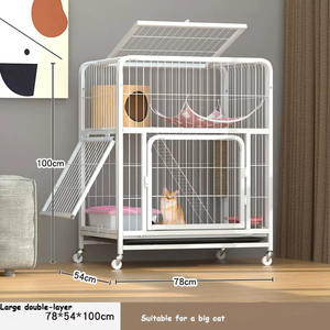 360 kastor berputar kandang Playpen hewan peliharaan besar dilipat logam kucing kucing Ferret kandang tangga kelinci anjing kecil - Product Image 6
