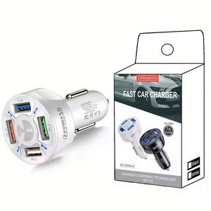 ที่ชาร์จโทรศัพท์ในรถยนต์แบบเร็ว Universal Qc3.0 4 พอร์ต USB พร้อมกล่องบรรจุภัณฑ์สำหรับโทรศัพท์มือถือ - Product Image 1