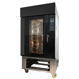 5 6 8 10 trays layer rotary rotating fan convection oven electronically controlled hot air baking cakes with steam generator