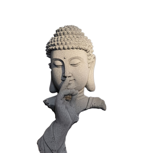 Statue de Bouddha en résine Feng Shui en gros, modèle « Le silence est d'or », figurine zen pour la méditation, décoration de jardin - Product Image 1