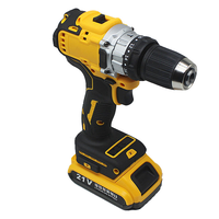 Perceuse-visseuse électrique sans fil multifonction DW 10 mm jaune au lithium rechargeable, visseuse électrique domestique 3-en-1 avec batterie