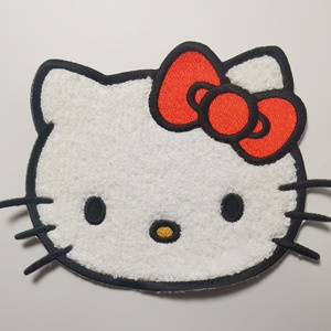 New Arrival Sẵn Sàng Để Tàu Xin Chào Các Bản Vá Lỗi Chenille Thêu Sắt Trên Mini Dễ Thương Kitty Vá Cho Quần Áo Túi Hàng May Mặc - Product Image 3