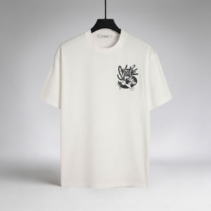 T-shirt décontracté pour homme, couleur blanc étoilé, tissu personnalisé, coupe ajustée, fabricant – Meilleures ventes - Product Image 1