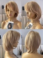Perruques en cheveux humains SHY Medical, entièrement nouées à la main, avec une ligne de cheveux naturelle et un cuir chevelu réaliste, pour femmes, vente en gros