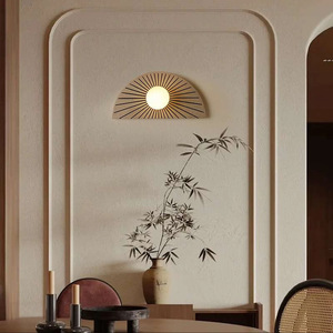 Lámpara de pared en forma de abanico Hfshanks, 30cm, Led E27, control de interruptor para dormitorio, sala de estar, estilo Zen - Product Image 3