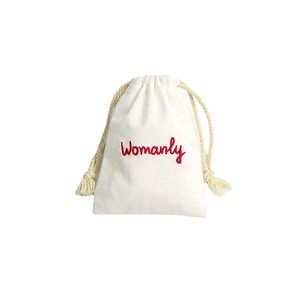 Sacs à cordon en coton et lin pour emballage cadeau, pochettes à bijoux avec broderie, vente en gros - Product Image 4