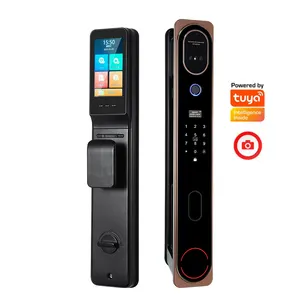 Home High Security Fingerprint Door Lock With Camera Tuya 3d Face Recognition Automatic Front Door Lock