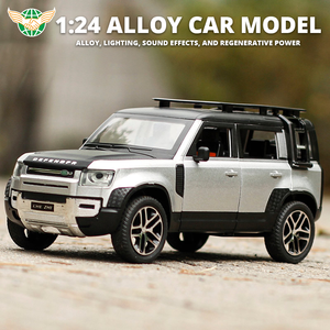 1/24 Đồ chơi xe mô hình Diecast xe 1/24 quy mô kéo trở lại phạm vi Rover với âm thanh ánh sáng 6 cửa có thể mở ra hiển thị hộp cho trẻ em - Product Image 2