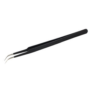 Pince à épiler professionnelle pour cils à 90 degrés avec pointe en fibre, acier, longueur 10 mm, antistatique, pour extension de cils - Product Image 4
