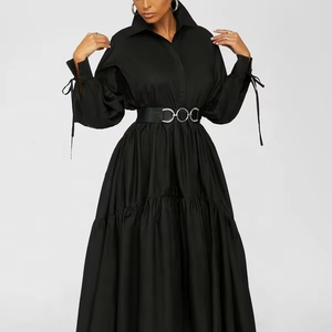 Abito Elegante Autunno 2026 a Tinta Unita con Maniche Lunghe e Gonna, Stile Francese <span class=keywords><strong>Chic</strong></span> per <span class=keywords><strong>Abbigliamento</strong></span> Femminile - Product Image 1