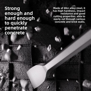 <span class=keywords><strong>Burin</strong></span> de <span class=keywords><strong>marteau</strong></span> perforateur à pointe plate, tige carrée/hexagonale, pour béton et ciment, élargi et allongé - Product Image 2