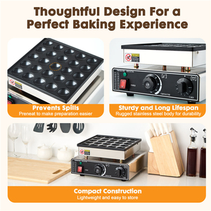 Energy Saving High Quality 25 Holes Mini Pancake Maker Electric Nonstick Poffertje Dorayaki <b>Waffle</b> <b>Machine</b> 110V/220V - Product Image 3