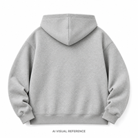 Fabricant de sweats à capuche personnalisés à fermeture éclair intégrale pour hommes, gris, avec motif graphique lettré vieilli, vente en gros