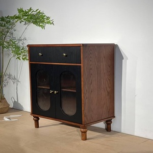 Antique Style Solid Wood Storage <b>Cabinet</b> Living Room Sofa Side Storage <b>Cabinet</b> <b>Small</b> Household Glass Storage <b>Cabinet</b> - Product Image 4