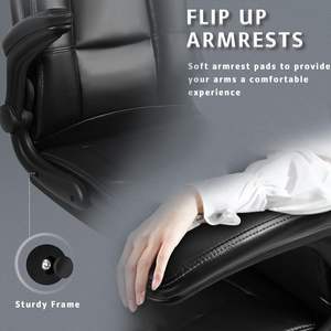 Asiento ancho de cuero, silla reclinable ergonómica ajustable Boss, silla de oficina con reposabrazos, silla de gerente acolchada para uso en oficina - Product Image 4