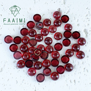 Pietre preziose sfaccettate di granato rosso naturale all'ingrosso, cabochon rotondo bombato, anello fai da te lavorato a mano con gioco di colore nelle misure 4mm/5mm - Product Image 2