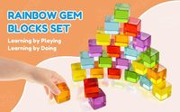 Blocs de construction en acrylique pour enfants Cubes empilables en lucite colorée pour l'apprentissage précoce et le jeu Montessori Jouets éducatifs sûrs