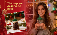 Mug à café en verre borosilicate de haute qualité, ours de Noël, best-seller, 20 oz, ours mignon, nouveau, verre à paille, verre à boisson, verrerie