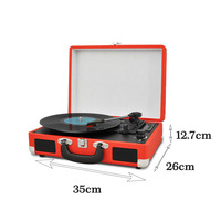 Ancien phonographe, organisateur de vinyles et de cassettes, tourne-disque portable, haut-parleur rétro, étui pour lecteur de disques, boîte pour la maison et les voyages