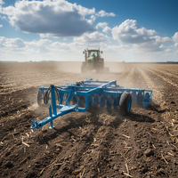 Herse à disques robuste en gros pour l'enterrage de la paille de riz et le nivellement du sol, profondeur 15-18 cm
