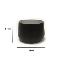 Boîte à bougie ronde en fer blanc noir de 4 oz, design personnalisé, écologique, avec logo et emballage personnalisables