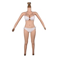 Combinaison intégrale en silicone souple avec poitrine et bras, culotte vaginale longue 9 points pour hommes travestis