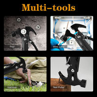 Marteau multifonction en acier inoxydable de 12 pouces, outils de survie en plein air pour le camping et la randonnée, couteau et ensemble d'outils antichoc